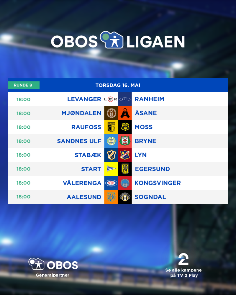 Her Er Spilleplanen For OBOS-ligaen 2024 / OBOS-ligaen